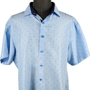 BC Collection Men's Light Blue Short Sleeve Button Down Casual Everyday Size 3XL
